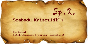 Szabady Krisztián névjegykártya
